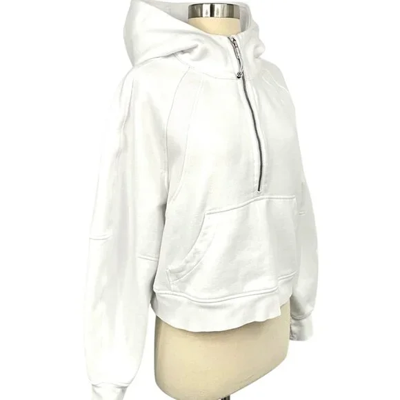 Lululemon Scuba Oversized 1/2 Zip Hoodie White Size M / L Pullover Sweatshirt - Picture 7 of 9